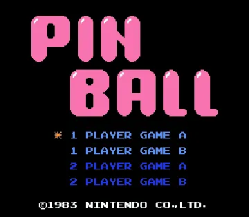 Pinball (USA) (e-Reader Edition) screen shot title